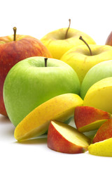 fresh apples on white background