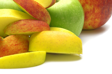fresh apples on white background