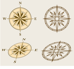 Obraz premium Two Compasses with variations on perspective