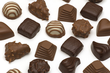 chocolate candy on white background