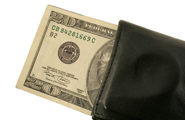 Twenty Dollar Bill and Wallet
