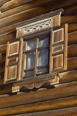 window of the farmhouse in old tradition