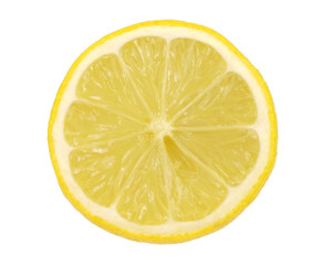 Lemon sliced in half isolated on white back ground.