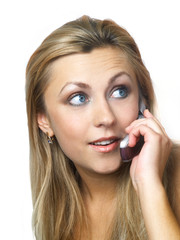 Smiling girl on phone