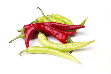Hot Green And Red Peppers