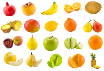 Zelfklevend Fotobehang twenty tropical fruits © Valentin Mosichev