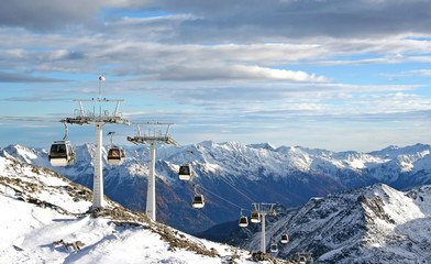 beautiful view on mountain witch gondola lift
