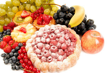 Pastry and fruit