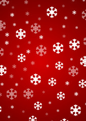 Fond rouge de noël et flocons