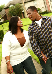 Fototapeta premium African American Couple Walking Outdoor
