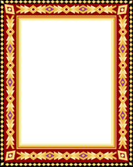 Decorative frame with color ornaments