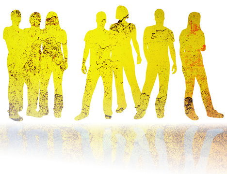 textures style of people silhouettes 