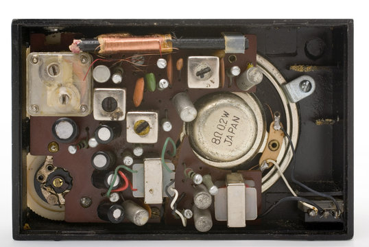 inside an old black pocket radio