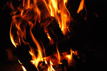 Fire in closeup