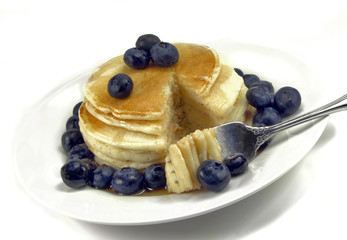 Blueberries on Pancakes