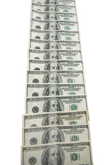 Dollar bank notes isolated on the white