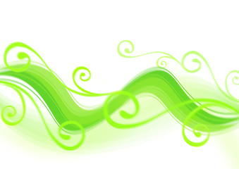 Green abstraction with curls