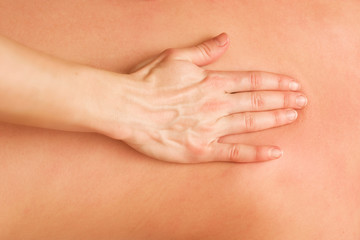 Hand of massage specialist