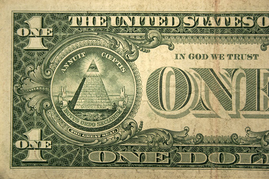 Back Half One Dollar Bill