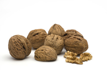 nuts on white background