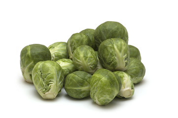 Fototapeta na wymiar brussels cabbage on white background