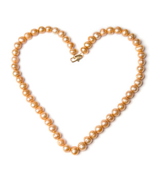 Pearl necklace heart shape.