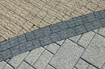 Three kinds pavement bricks texture