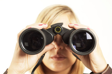 Looking through binoculars