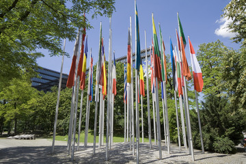 Europäisches Patentamt in München, Fahnen der Mitgliedstaaten