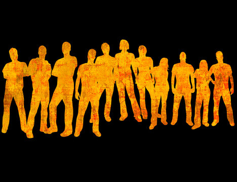 textures style of people silhouettes 