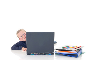 Fototapeta na wymiar Young boy on laptop