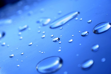 cool blue water droplets