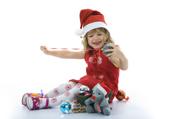 Beautiful little girl with christmas decoration