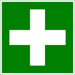 green first aid sign
