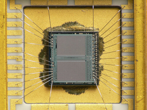 UVEEPROM chip core close-up