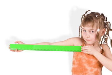 The girl with a ruler