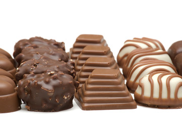 chocolate candy on white background