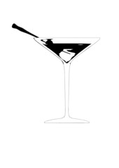  Vector illustration of cocktail glass
