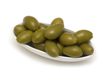 olives on white background 