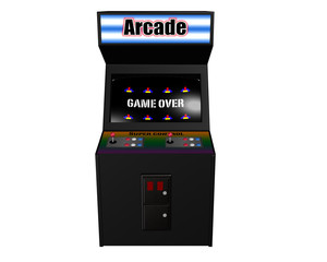 Black Arcade Game on White