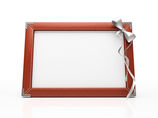 Red photo frame isolated on white background. Your image can be