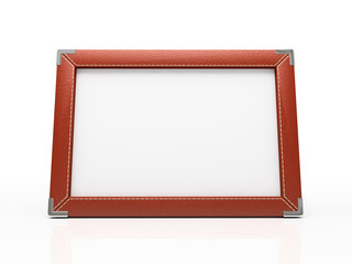 Fototapeta premium Red photo frame isolated on white. Your image can be here!