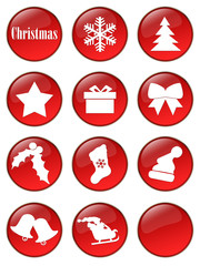 Special Christmas holiday glassy buttons collection © IndianSummer