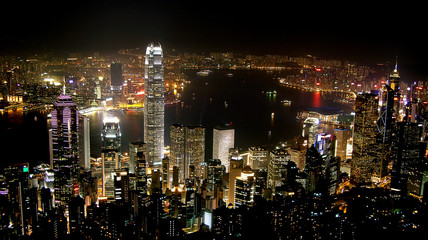 Fototapeta na wymiar Hong Kong - Skyline w nocy