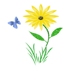 golden dahlia illustrated