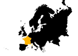 Europe with highlighted France map