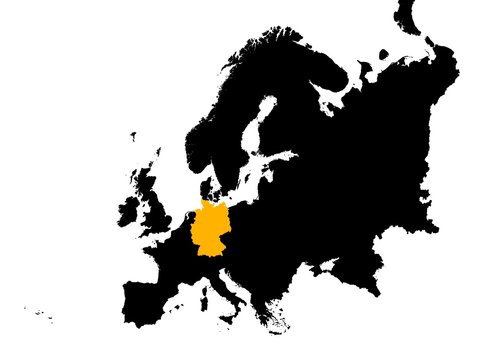 Europe with highlighted Germany map