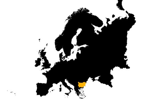Europe with highlighted Bulgaria map