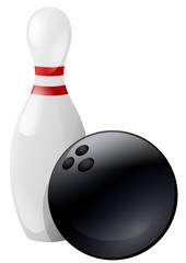 Quille et boule de bowling