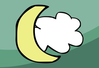 Moon in a cloudy day